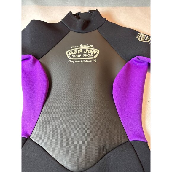 Ron Jon Surf Shop Youth Wetsuit Short Sleeves Black & Purple Neoprene  size 4 - Picture 2 of 9